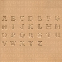 Open fancy small stamp set 9 mm, alphabet (per set)