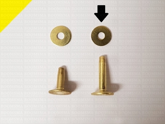 Rivets and burrs large  brass 20 mm, (rivet + burr)  cap Ø 11 mm, pin Ø 4mm (per 10) - pict. 3