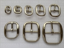 Heavy oval centre bar buckle solid brass nickel plated (low centre bar)