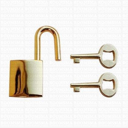 Padlock deluxe gold 35 × 16 mm, padlock with two keys (ea) - pict. 1