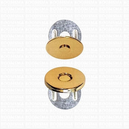 Magnetic lock thin gold Ø 15 mm, total thickness 2,5 mm (per 5) - pict. 1