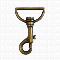 Bag swivel snap hook 40 mm belt antique brass plated belt 40 mm, length 70 mm (ea)