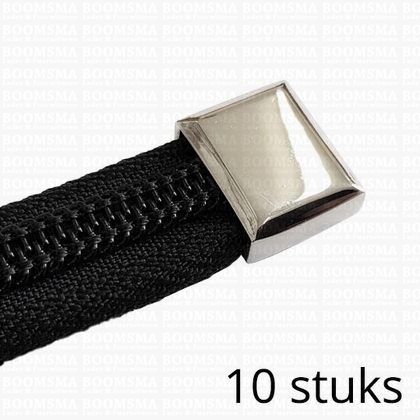 Zipper end  inside: 15 mm x 4 mm Colour: silver (incl. 2 screws) per 10 - pict. 1