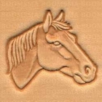 2D & 3D stempels paarden & herten paardenhoofd (kijkt rechts)