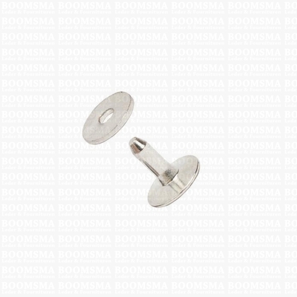 Klinknagels klein  zilver 10 mm, (stift + ring) kop Ø 10 mm, stift Ø 2.8mm (per 10 st.) ALUMINIUM - afb. 1