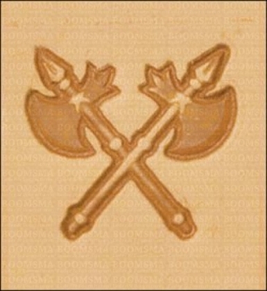 Leather stamp Crossed axes - pict. 1