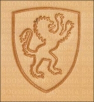Leather stamp Lion on weaponshield