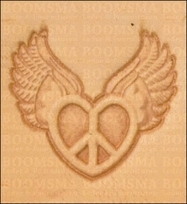 Leather stamp Peace with wings