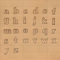 Alphabetset script lower case (no capital letters) max. size 10 × 13 mm small (per set)