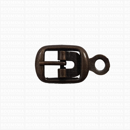 Centre bar buckle with plate small - 10 mm antique brass plated 10 mm (dark colour) - pict. 1