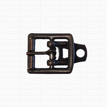 Centre bar buckle with plate small - 14 mm antique brass plated 14 mm - pict. 1