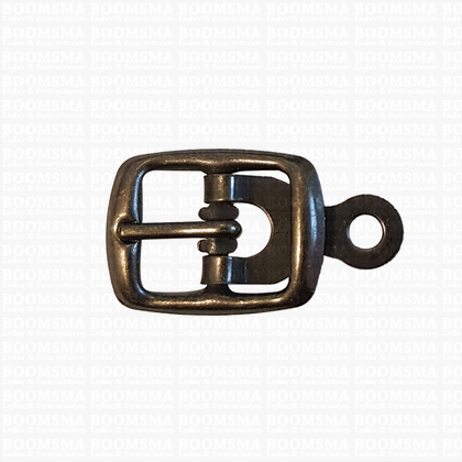 Centre bar buckle with plate small - 14 mm antique brass plated 14 mm - pict. 1