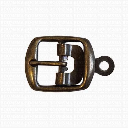 Centre bar buckle with plate small - 18 mm antique brass plated 18 mm - pict. 1