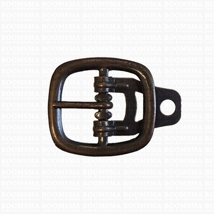 Centre bar buckle with plate small - 18 mm antique brass plated 18 mm - pict. 1