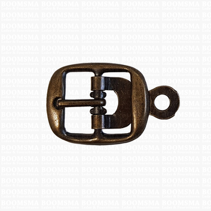 Centre bar buckle with plate small - 16 mm antique brass plated 16 mm - pict. 1