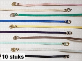 Assortment Belts 9 a 10 mm variation of colours approx. 96 cm (10 belts)