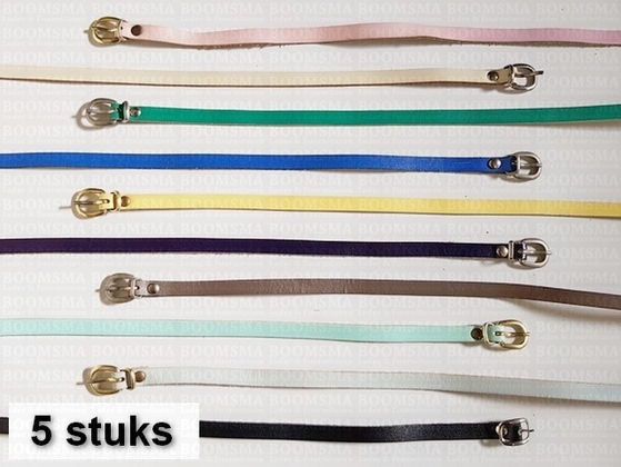 Assortment Belts 9 a 10 mm variation of colours approx. 96 cm (5 belts) - pict. 1