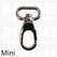 bag clip oval deluxe mini silver eye 17 mm, total length 3,7 cm - pict. 1
