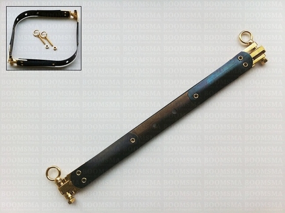 Bag-spring gold bag/purse frame large + 2 rings, 20,5 cm total length (ea) - pict. 2