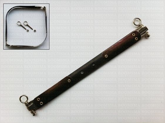 Bag-spring silver bag/purse frame large + 2 rings, 20,5 cm total length (ea) - pict. 2