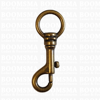 Bag swivel snap  antique brass plated 20 mm (80 mm total length) (ea)