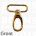 Bag swivel snap deluxe oval large gold belt 40 mm, length 59 mm  - pict. 1
