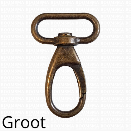 Bag swivel snap deluxe oval large antique brass plated belt 30 mm, length 58 mm  (ea) - pict. 1