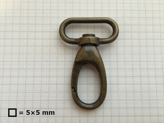 Bag swivel snap deluxe oval large antique brass plated belt 30 mm, length 58 mm  (ea) - pict. 2