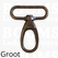 Bag swivel snap deluxe oval large antique brass plated belt 40 mm, length 58 mm  (ea) - pict. 1