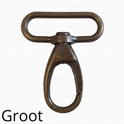 Bag swivel snap deluxe oval large antique brass plated belt 40 mm, length 58 mm  (ea) - pict. 1