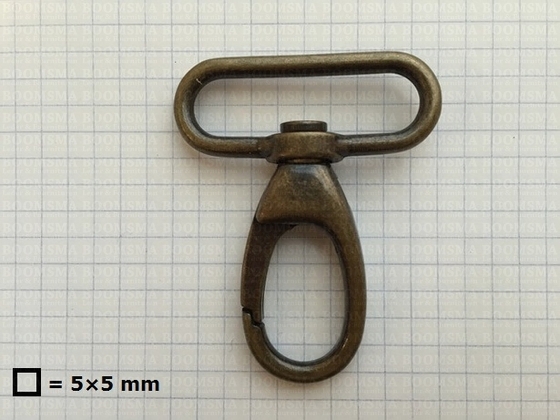Bag swivel snap deluxe oval large antique brass plated belt 40 mm, length 58 mm  (ea) - pict. 2