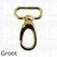 Bag swivel snap deluxe oval large gold belt 30 mm, length 59 mm  - pict. 1