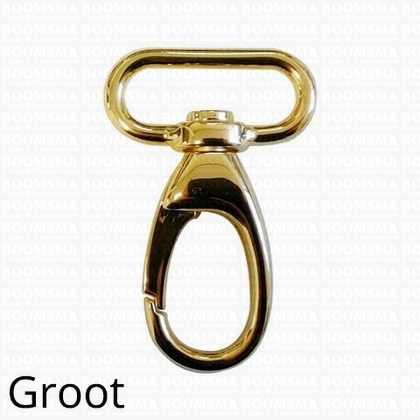 Bag swivel snap deluxe oval large gold belt 30 mm, length 59 mm  - pict. 1