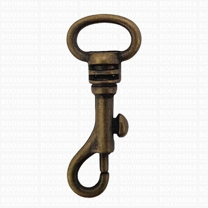 Bag swivel snap middle 16 or 20 mm strap antique brass plated belt 20 mm, length 53 mm (ea) - pict. 1