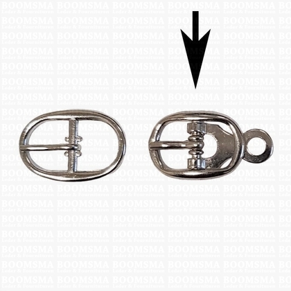 Bagbuckle oval  silver 12 mm with plate, 10 per pack (per pack) - pict. 1