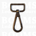 Bagclip straight deluxe 6,2 cm total length, for belt 2,5 cm antique brass plated - pict. 1