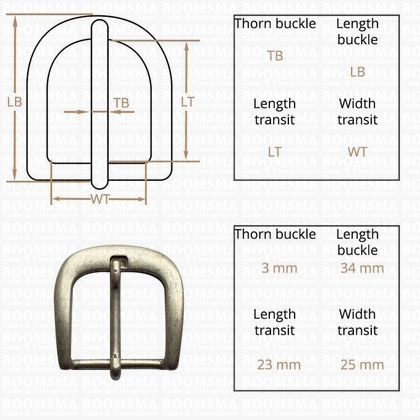 Belt buckle 25 mm antique/mat silver  25 mm  - pict. 3