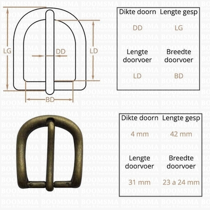 Belt buckle 25 mm antique brass plated 25 mm  - pict. 2
