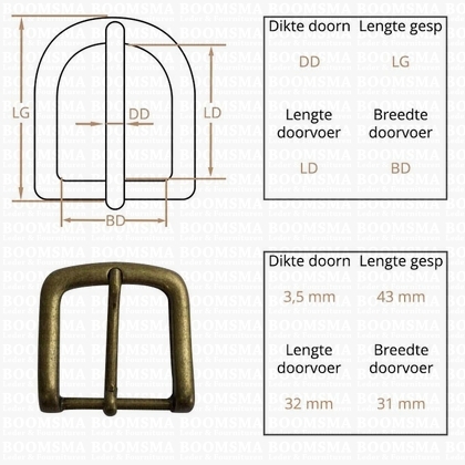 Belt buckle 30 mm antique brass plated 30 mm  - pict. 2
