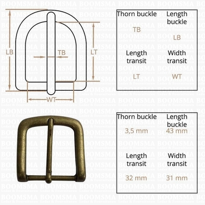 Belt buckle 30 mm antique brass plated 30 mm  - pict. 3