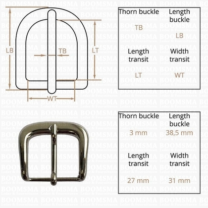 Belt buckle 30 mm silver 30 mm   - pict. 3