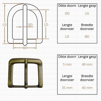 Belt buckle 40 mm antique brass plated 40 mm (19) - pict. 2