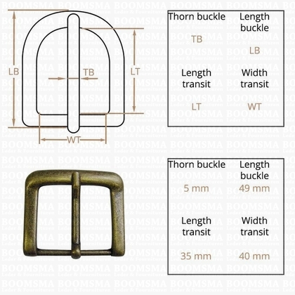 Belt buckle 40 mm antique brass plated 40 mm (19) - pict. 3