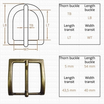 Belt buckle 40 mm antique brass plated 40 mm (20) - pict. 3