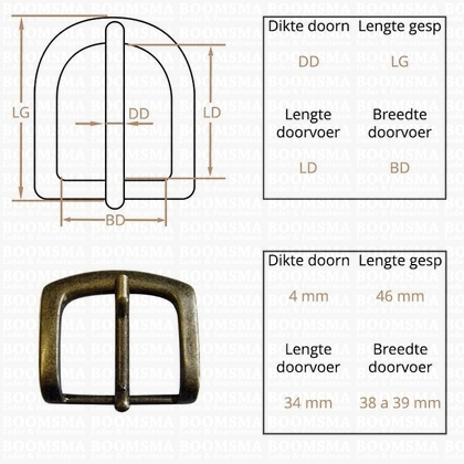 Belt buckle 40 mm antique brass plated 40 mm (16) - pict. 2