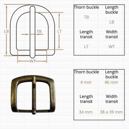Belt buckle 40 mm antique brass plated 40 mm (16) - pict. 3