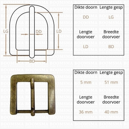 Belt buckle 40 mm antique brass plated 40 mm (12) - pict. 2