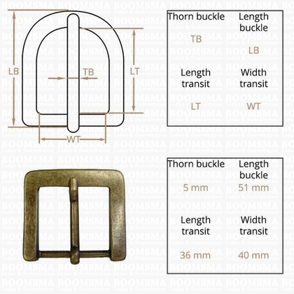 Belt buckle 40 mm antique brass plated 40 mm (12) - pict. 3