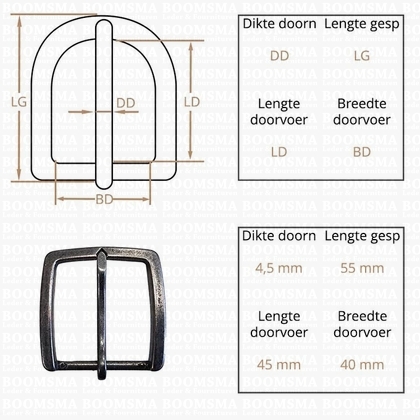 Belt buckle 40 mm gun metal  per piece - pict. 2