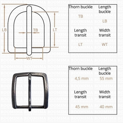 Belt buckle 40 mm gun metal  per piece - pict. 3